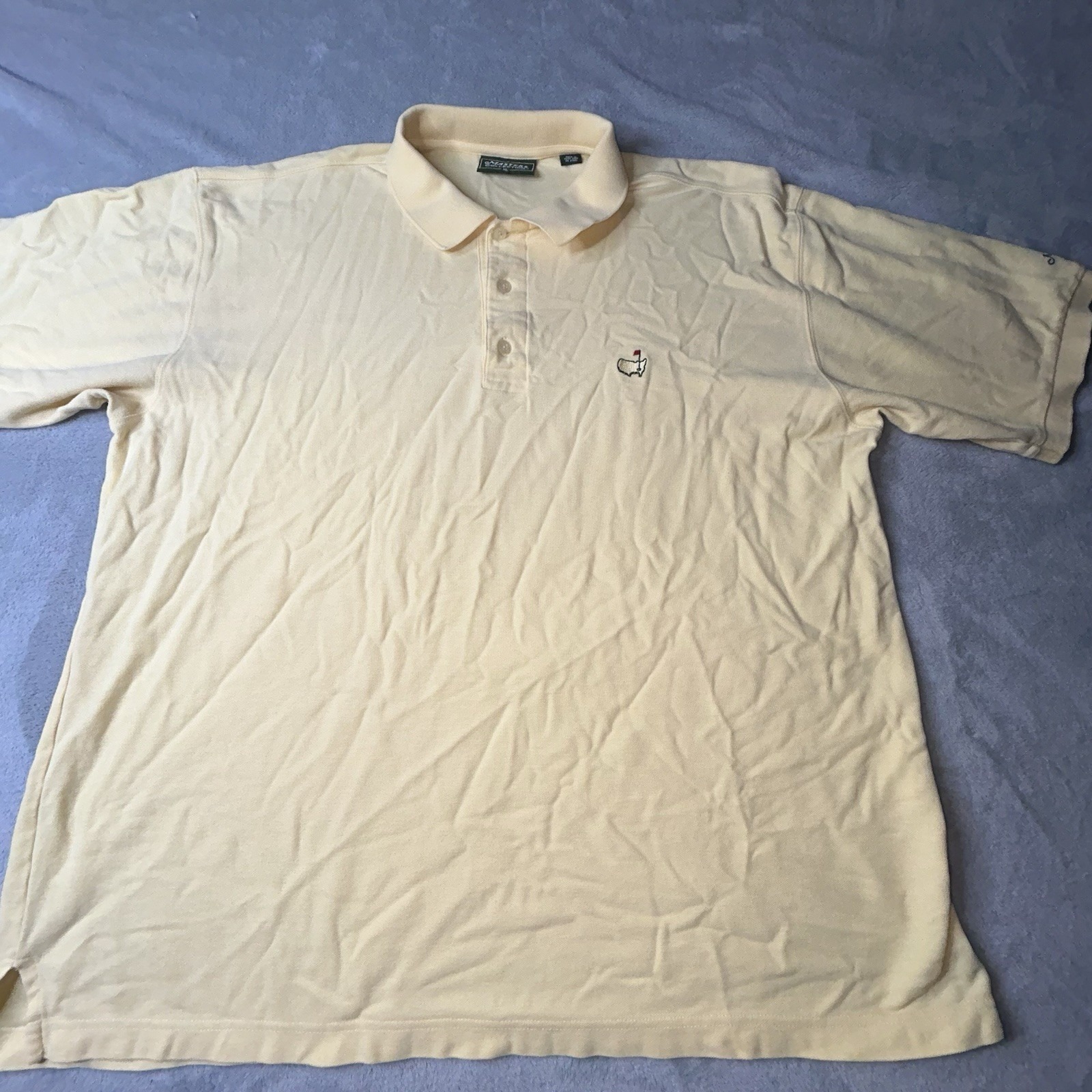 Vintage Masters Shirt Mens Xl Yellow Golf Masters Collection Hong Kong Polo